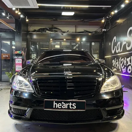 벤츠 W221 S63 사틴화이트 전체랩핑제거 -> 블랙PPF전체 시공 / 서울 영등포