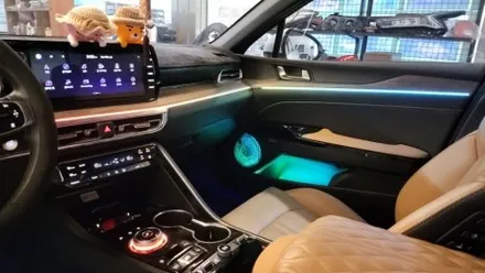 K5 DL3 글로우모션 광주 엠비언트 순정연동 무빙 회오리스피커 기어다이얼 파노라마썬루프시공작업! / 광주 북구