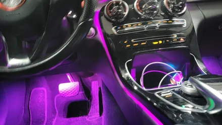 광주 비노출 엠비언트 라이트 벤츠c클래스 c63AMG 시공 진행 의뢰! 역시 무드등은 스타일 엘이디가 최고!! / 광주 북구