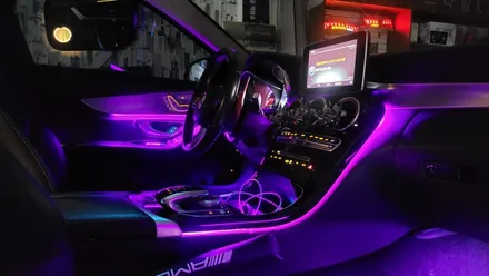 광주 비노출 엠비언트 라이트 벤츠c클래스 c63AMG 시공 진행 의뢰! 역시 무드등은 스타일 엘이디가 최고!! / 광주 북구