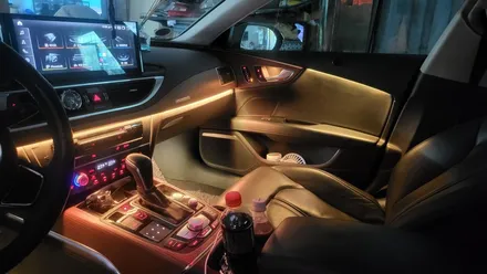여수 엠비언트 Audi A7 엠비언트 비노출 간접 조명 시공 했어요! 도어캐치 / 풋등 옵션 추가. / 광주 북구