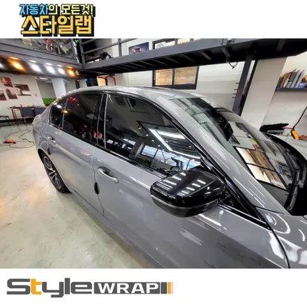 g30 LCI BMW 520D차량으로 전체 크롬 죽이기+ 블랙 하이그로시 그릴 교환 작업! 랩핑은 역시 스타일랩 / 부산 금정구