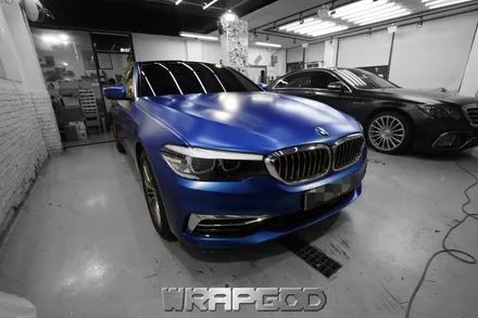 BMW 5시리즈 520i G30랩핑, 에이버리 사틴 메탈릭 다크블루 김포 자동차 래핑 WRAPGOD / 김포 양촌읍