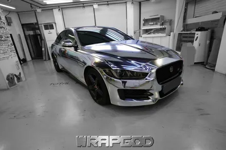 재규어 XE 실버크롬 전체랩핑,김포래핑 전문 WRAPGOD / 김포 양촌읍
