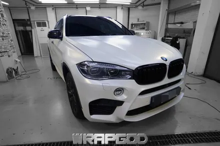 BMW X6 에이버리 사틴 화이트펄 전체 랩핑 재시공, 자동차 풀랩핑 전문점 WRAPGOD / 김포 양촌읍