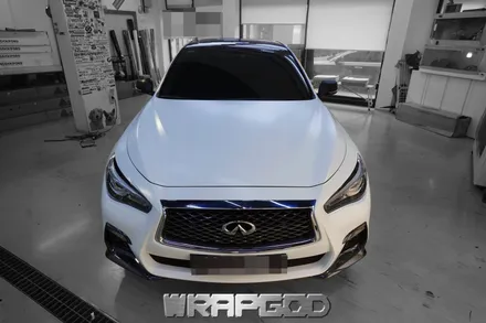 인피니티 Q50 에이버리 사틴 화이트 전체랩핑 시공, 김포 일산 인천 자동차래핑 전문점 랩갓 WRAPGOD / 김포 양촌읍