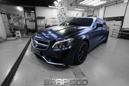 벤츠 CLS63 AMG 에이버리 새틴블랙 전체 랩핑 시공 김포 일산 인천 자동차랩핑 전문점 WRAPGOD / 김포 양촌읍