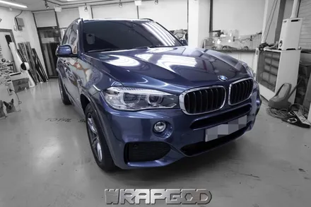 BMW X5 3M 유광 글레이셔 그레이 전체 랩핑 시공 , 김포 검단 랩핑 전문점 WRAPGOD / 김포 양촌읍