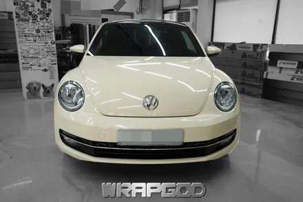폭스바겐 비틀 3M 2080 유광 아이보리 전체 랩핑 시공, 김포 검단 자동차 래핑 전문점 랩갓 WRAPGOD / 김포 양촌읍