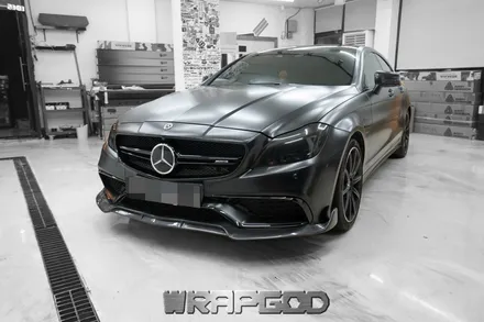 벤츠 CLS63 AMG , 에이버리 사틴 블랙 전체랩핑 시공 / 김포 검단 자동차 래핑 전문점 랩갓 WRAPGOD / 김포 양촌읍