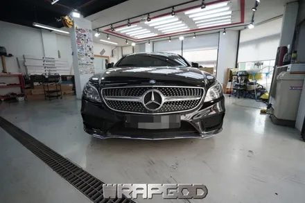 벤츠 CLS 400 3M유광 블랙 전체 랩핑 재시공, 김포 카스킨 전문점 WRAPGOD / 김포 양촌읍