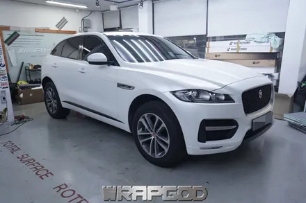 재규어 F페이스 에이버리 사틴 화이펄 전체 랩핑 시공, 검단랩핑 전문점 WRAPGOD / 김포 양촌읍