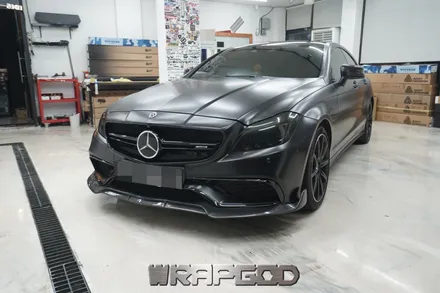 벤츠 CLS63 AMG , 에이버리 사틴 블랙 전체랩핑 시공 / 김포 검단 자동차 래핑 전문점 랩갓 WRAPGOD / 김포 양촌읍