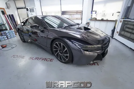 BMW i8 블랙크롬 전체랩핑 시공, 김포 일산 인천 송도 청라 파주 크롬랩핑 시공 전문점 WRAPGOD / 김포 양촌읍