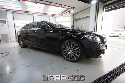 벤츠 CLS 400 3M유광 블랙 전체 랩핑 재시공, 김포 카스킨 전문점 WRAPGOD / 김포 양촌읍