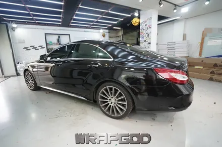 벤츠 CLS 400 3M유광 블랙 전체 랩핑 재시공, 김포 카스킨 전문점 WRAPGOD / 김포 양촌읍