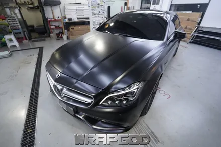 벤츠 CLS63 AMG 에이버리 새틴블랙 전체 랩핑 시공 김포 일산 인천 자동차랩핑 전문점 WRAPGOD / 김포 양촌읍