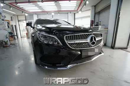 벤츠 CLS 400 3M유광 블랙 전체 랩핑 재시공, 김포 카스킨 전문점 WRAPGOD / 김포 양촌읍