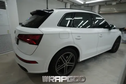 아우디 SQ5 , 에이버리 사틴 화이트 전체 랩핑 시공 / 김포 검단 자동차 래핑 전문점 랩갓 WRAPGOD / 김포 양촌읍