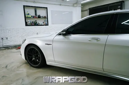 송도 벤츠 S63 AMG 전체랩핑 풀드레스업 사틴화이트펄 / 김포 양촌읍