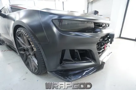 쉐보레 카마로 SS 에이버리 슈프림 사틴블랙 전체 랩핑 시공, 김포 카스킨 전문점 WRAPGOD / 김포 양촌읍