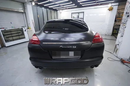 포르쉐 파나메라 4S 에이버리 사틴 블랙 전체랩핑 시공, 김포 카스킨 전문점 WRAPGOD / 김포 양촌읍