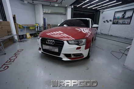 아우디 A5 전체랩핑 맥텍 다이아몬드 푸치아 스텔라 재시공 김포랩핑 WRAPGOD / 김포 양촌읍