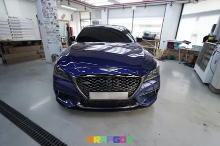 제네시스 G80 스포츠 블랙크롬 전체랩핑 시공, 김포랩핑 시공전문 WRAPGOD / 김포 양촌읍