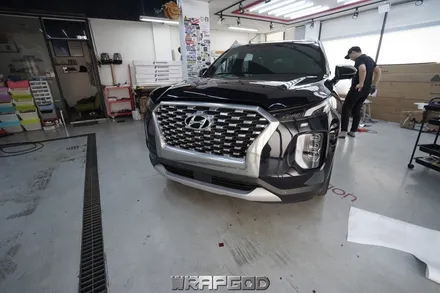 팰리세이드 무광크롬실버 전체랩핑,김포랩핑 시공 전문 WRAPGOD / 김포 양촌읍