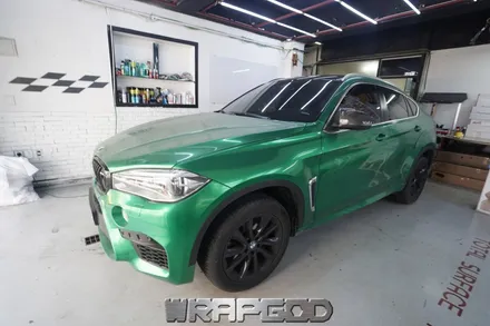 BMW X6 에이버리 사틴 화이트펄 전체 랩핑 재시공, 자동차 풀랩핑 전문점 WRAPGOD / 김포 양촌읍