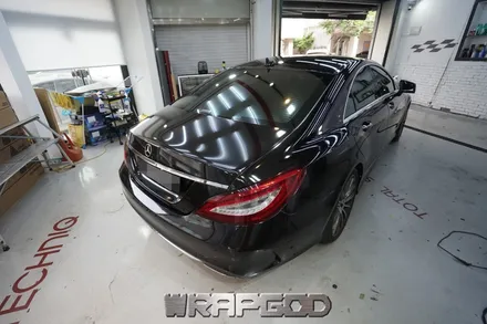 벤츠 CLS 400 3M유광 블랙 전체 랩핑 재시공, 김포 카스킨 전문점 WRAPGOD / 김포 양촌읍