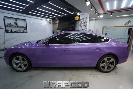 아우디 A5 에이버리 다이아몬드퍼플 전체 랩핑 시공, 김포 카스킨 전문점 WRAPGOD / 김포 양촌읍