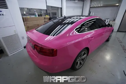 아우디 A5 전체랩핑 맥텍 다이아몬드 푸치아 스텔라 재시공 김포랩핑 WRAPGOD / 김포 양촌읍