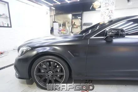 벤츠 CLS63 AMG 에이버리 새틴블랙 전체 랩핑 시공 김포 일산 인천 자동차랩핑 전문점 WRAPGOD / 김포 양촌읍