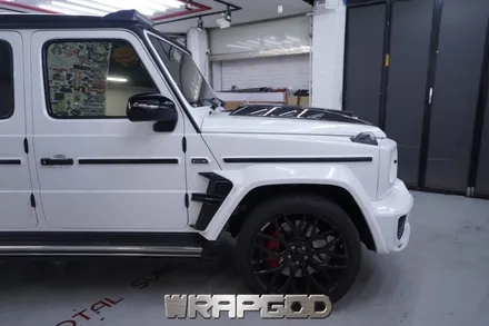 벤츠 G63 AMG 브라부스 풀바디킷 에이버리 다이아몬드화이트 전체 랩핑 시공, 김포랩핑 일산랩핑 인천랩핑 검단랩핑 송도랩핑 청라랩핑 파주랩핑 전문점 WRAPGOD / 김포 양촌읍