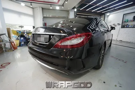 벤츠 CLS 400 3M유광 블랙 전체 랩핑 재시공, 김포 카스킨 전문점 WRAPGOD / 김포 양촌읍