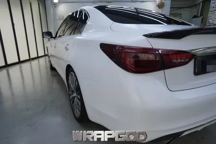 인피니티 Q50 에이버리 사틴 화이트 전체랩핑 시공, 김포 일산 인천 자동차래핑 전문점 랩갓 WRAPGOD / 김포 양촌읍