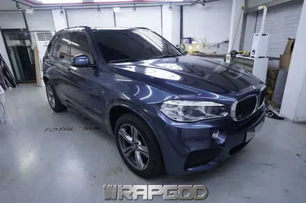 BMW X5 3M 유광 글레이셔 그레이 전체 랩핑 시공 , 김포 검단 랩핑 전문점 WRAPGOD / 김포 양촌읍