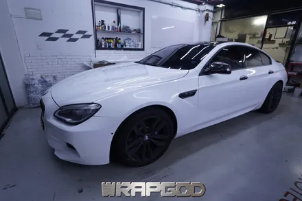 BMW 6시리즈 M6 그란쿠페 3M화이트골드스파클 전체 랩핑 시공,김포 일산 인천 검단 송도 청라 파주 전체 랩핑 전문점 WRAPGOD / 김포 양촌읍