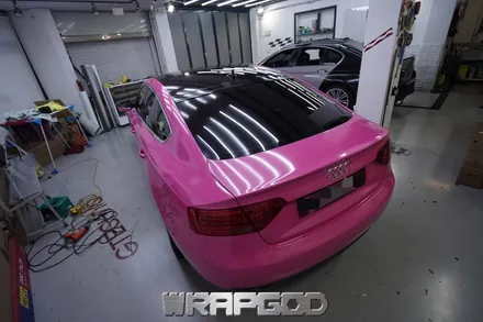 아우디 A5 전체랩핑 맥텍 다이아몬드 푸치아 스텔라 재시공 김포랩핑 WRAPGOD / 김포 양촌읍