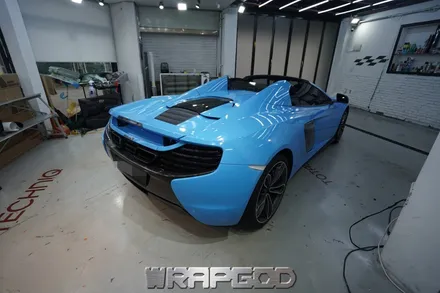 슈퍼카 맥라렌 650 에이버리 슈프림 유광 라이트블루 전체 랩핑 시공, 김포 카스킨 전문점 WRAPGOD / 김포 양촌읍