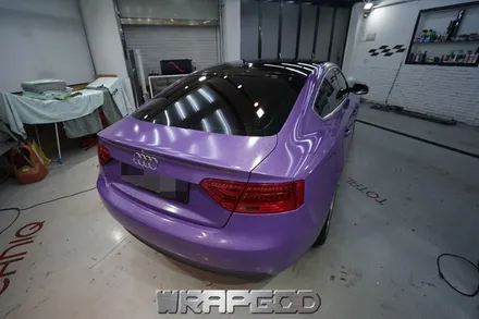 아우디 A5 에이버리 다이아몬드퍼플 전체 랩핑 시공, 김포 카스킨 전문점 WRAPGOD / 김포 양촌읍