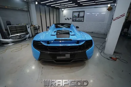 슈퍼카 맥라렌 650 에이버리 슈프림 유광 라이트블루 전체 랩핑 시공, 김포 카스킨 전문점 WRAPGOD / 김포 양촌읍