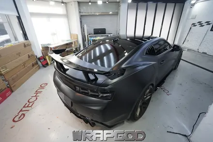쉐보레 카마로 SS 에이버리 슈프림 사틴블랙 전체 랩핑 시공, 김포 카스킨 전문점 WRAPGOD / 김포 양촌읍