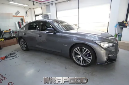 인피니티 Q50 에이버리 사틴 화이트 전체랩핑 시공, 김포 일산 인천 자동차래핑 전문점 랩갓 WRAPGOD / 김포 양촌읍