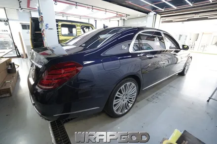 벤츠 S클래스 S550 에이버리 슈프림 화이트펄 전체 랩핑 시공, 김포 일산 인천 송도 청라 파주 전체 랩핑 전문점 WRAPGOD / 김포 양촌읍