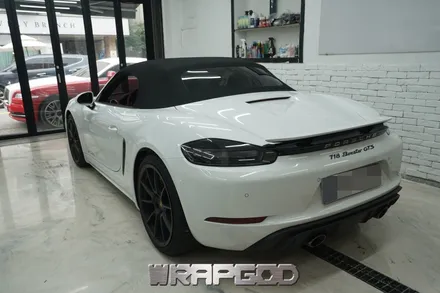 포르쉐 718 박스터 GTS 4.0 , 프론트패키지 PPF & 이노즈텍 라바오렌지 전체 랩핑 시공 / 김포 검단 자동차 래핑 전문점 랩갓 WRAPGOD / 김포 양촌읍
