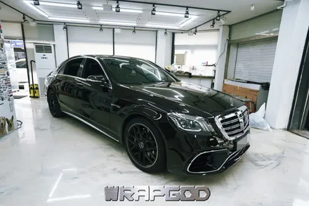 송도 벤츠 S63 AMG 전체랩핑 풀드레스업 사틴화이트펄 / 김포 양촌읍
