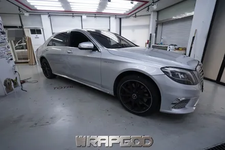 벤츠 S클래스 S500 전체 랩핑 에이버리 유광 화이트펄 시공, 김포 카스킨 전문점 WRAPGOD / 김포 양촌읍