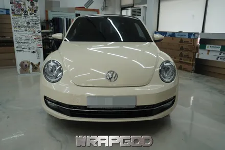 폭스바겐 비틀 3M 2080 유광 아이보리 전체 랩핑 시공, 김포 검단 자동차 래핑 전문점 랩갓 WRAPGOD / 김포 양촌읍